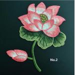 Large Embroidered Flower Patches , Sew On Embroidered Appliques On Lace Fabric