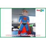 Blue / Red Inflatable Superman Cow Customized Animal Character Inflatable Model for sale