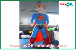 China Blue / Red Inflatable Superman Cow Customized Animal Character Inflatable Model supplier
