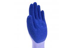China Durable 13 Gauge Polyester Black Latex Work Gloves Anti Slip Abrasion Resistant supplier
