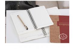 China 16K Cute Spiral Bound Notebook Kraft Paper Brown Cover Lined Inner Printing supplier