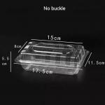 PET Rectangular / Square Transparent Hinge Clam Vacuum Formed Cake Roll Sushi Fruit Takeaway Transparent Box With Lid for sale