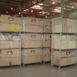 Metal Wire Mesh Storage Cages , Stackable Collapsible Wire Mesh Containers