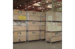 China Metal Wire Mesh Storage Cages , Stackable Collapsible Wire Mesh Containers supplier