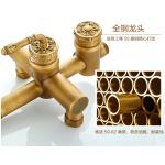 Retro Bronze Carved Wall Mounted Rain Shower Faucets
