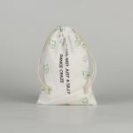 Custom Eco Friendly Organic Muslin Cotton Pouch Promotional Small White Drawstring Bag