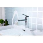 Polish Chrome Single Hole Bathroom Faucet With Pop Up Drain for sale