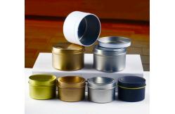 China 4oz 8oz Aluminum Cookie Tin Cans Round Empty Candle Jars With Metal Lid supplier
