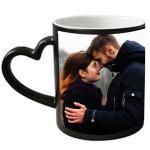 11oz Heart Sublimation Coated Ceramic Magic Mugs Semi-Glossy Color Change for sale