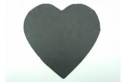 China Natural Stone Placemats , Black Slate Plates Heart Shape With Pads supplier