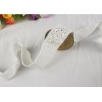 Chemical Solubility Polyester Lace Trim With Concise Quadrate Flower Design