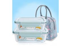 China Meal Prep BPA Free Snap Lock 1040ml Glass Food Container supplier