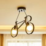 Creative LED Interior Bicycle Pendant Light 9w For Bedroom Balcony Black White for sale