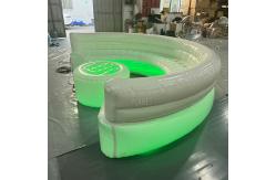 China Customized Airtight LED Inflatable Round Sofa Furniture Lounge Inflatable Sofa Chair With Table supplier