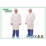 CE Breathable Tyvek Disposable Lab Coats With Elastic Wrist for sale