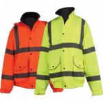 Breathable High Visibility Reflective Jacket Fleece Lined Collar Qulited Lining for sale