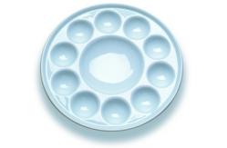 China 10 Wells Paint Mixing Palette Art Paint Set , Round Porcelain Watercolour Palette supplier
