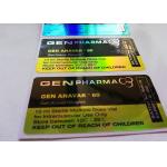 6x3cm Gold Shine 10ml Vial Labels , 3d Hologram Stickers With Custom Design