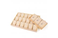 China Multiple Cells Solid Wood Pendant Storage Rack Luxury Necklace Display Tray supplier