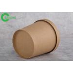 Single Wall Thick Kraft Paper Soup Cups , Carton Brown 8 Oz Paper Cups With Lids for sale