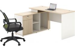 China Modern Panel Office Standing Computer Table MDF Board With Vice Desk supplier
