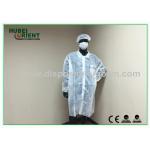 Approved CE MDR Disposable SMS/Tyvek/MP/PP Lab Coat With Velcros Closure Laboratory Use Anti-bacterial Lab Coat for sale