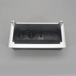 Aluminum Alloy Plate Brush Cover Desktop Socket Hidden In Desk Table For Commercial for sale