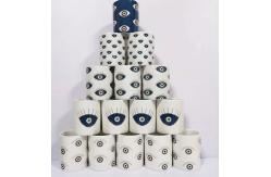 China Eye Pattern Candle Ceramic Containers With Letterpress Printing Gravure Printing supplier
