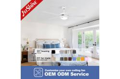 China 52 White Ceiling Fan with LED Light & Pull Chain  1stShine supplier