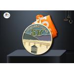 Zinc Alloy Custom 5K Race Medals 65*4MM Background Sandblast Medaillen for sale