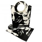 Custom Print Black Round Handle Shopping Paper Bag With Your Own Logo for sale