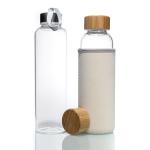Wholesale 500Ml Transparent High Borosilicate Glass Water Bottle With Stainless Steel Lid for sale