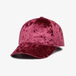 Stain Fabric Curved Brim Baseball Cap Custom Embroidery Logo Woven Purple Color for sale