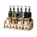 Sauce Jars Wooden Organizer Shelf 2 Tier Bamboo Spice Rack Wooden Crafts Supplies for sale