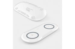 China Dual Port Qi 10W Desktop Wireless Charger Pad For Iphone Airpods supplier