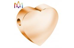 China No Allergic Polished Heart Shape SS304 Loose Beads With Smooth Hole supplier