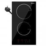 Plug in Domino Induction Hob 2 Rings 30cm Electric Cooktop Built in Worktop for sale