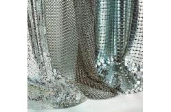 China Metallic Sequined Aluminum Mesh Shower Curtain , Mesh Drapery Fabric Soft Texture supplier