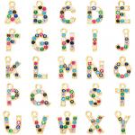 Pendant Necklace DIY Gold Jewelry Custom Micro Rainbow Zircon Letter Bracelet for sale