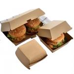 Customized Disposable Corrugated Cardboard Fast Food Packaging Burger Box for Hamburgers  Fries Delivery for sale