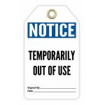 Plastic Tag Notice Out Of Service Tag Polyester Water Resistant Safety Tag for sale