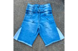 China Embroidered Patches Logo Streetwear Summer Shorts Distressed  Acid Wash Jean Shorts supplier