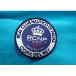 Heat Press Badge Custom Embroidered Patches , Iron On Patch Applique For Clothing for sale