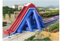 China Blue And Red Giant Inflatable Slide With Three Lanes / Digital Printing supplier