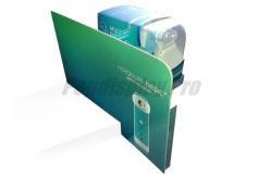China Eco Friendly Cardboard Counter Display Units With A5 Brochure Holder And Ads Board supplier