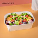 Disposable Take Away Salad Kraft Paper Bowls With PET Lid for sale