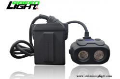 China Dual Beam Led Mining Headlamp 15000lux High Brightness Waterproof With Oled Screen supplier