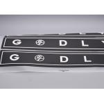 Black Silicone Printing White Logo Elastic Drawstring Cord Heat Transfer Label for sale