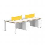 White Modern 4 Person Workstation Desk Modular Wood Office Table With Cabinet