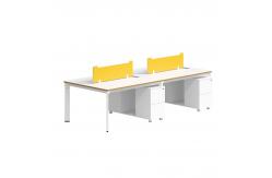 China White Modern 4 Person Workstation Desk Modular Wood Office Table With Cabinet supplier